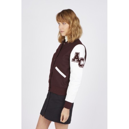 Teddy Varsity Burgundy-White Slim Femme | American College USA