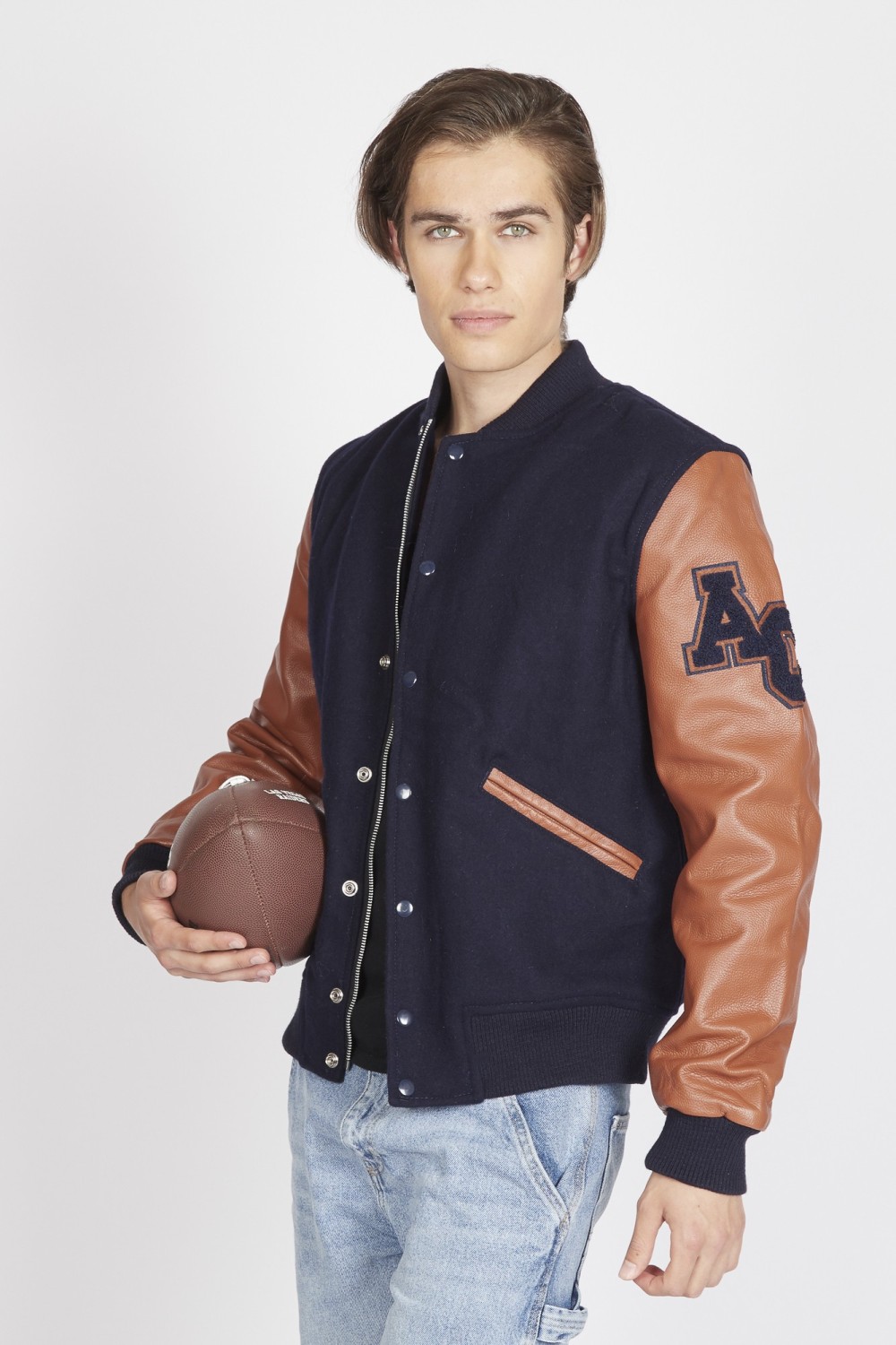 Teddy Varsity Marine-Camel Homme | American College USA
