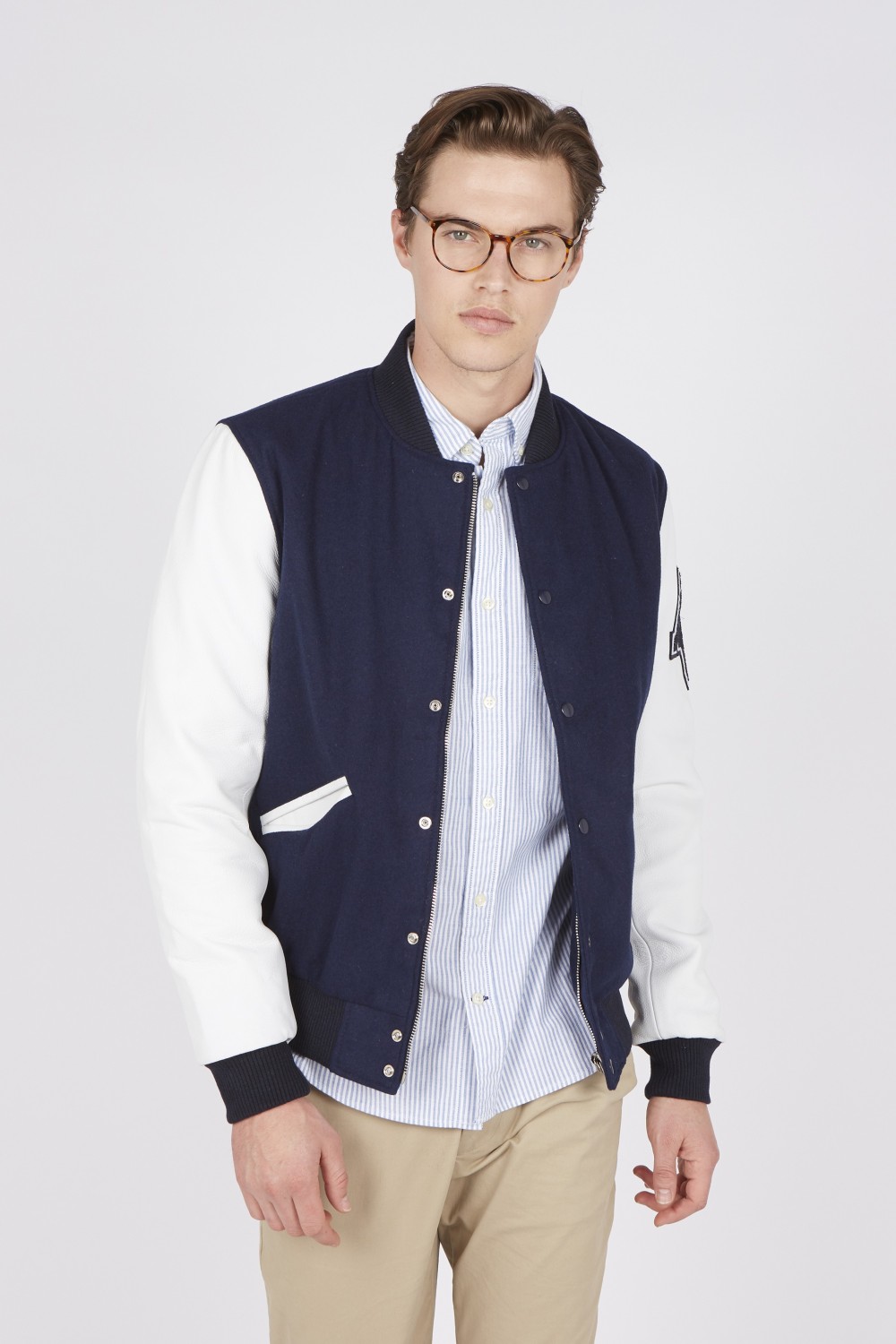 Teddy Varsity Marine-White Homme | American College USA