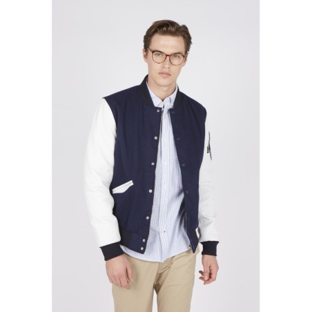 Teddy Varsity Marine-White Homme | American College USA