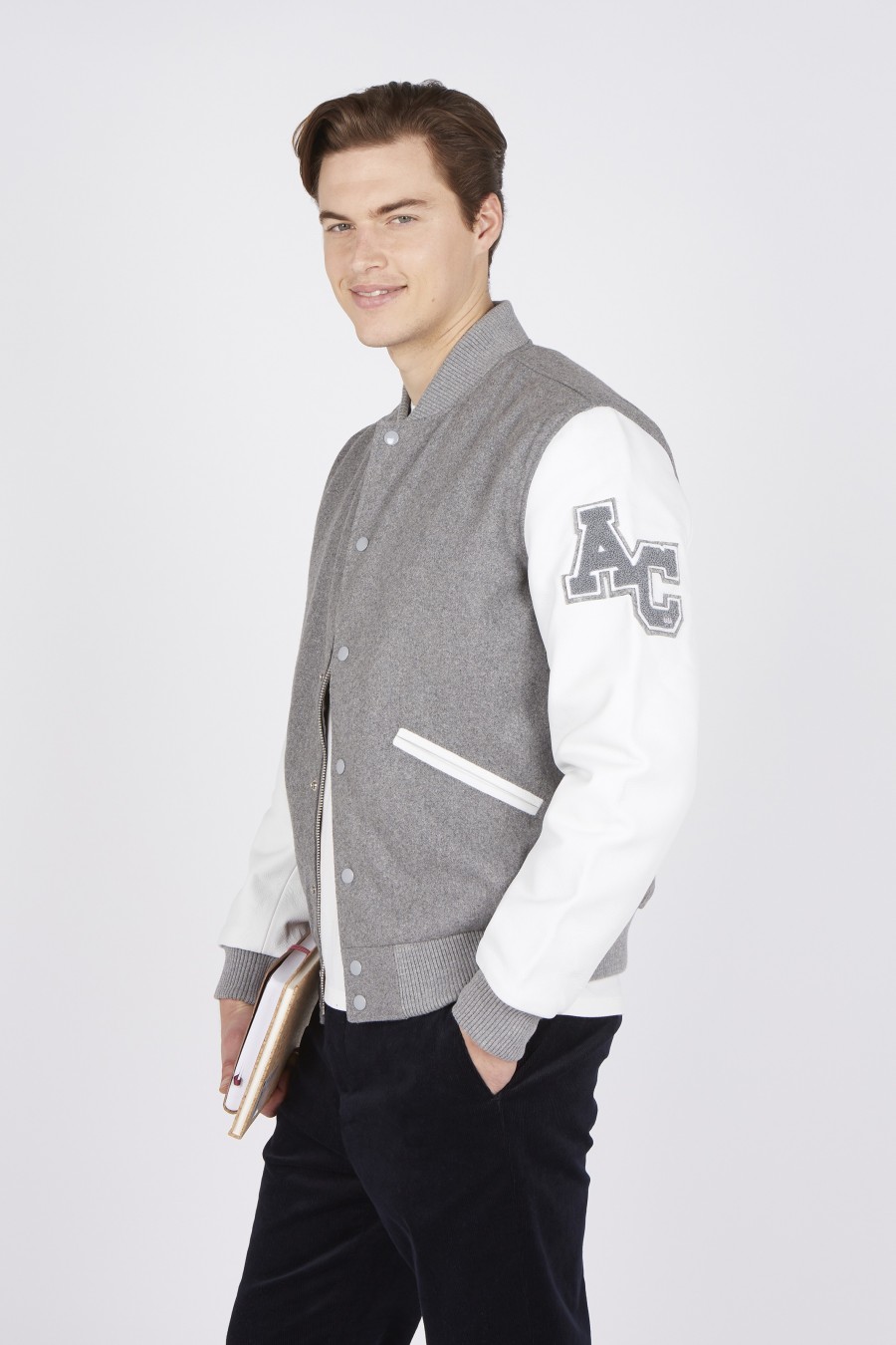 Teddy Varsity Grey-White Homme | American College USA